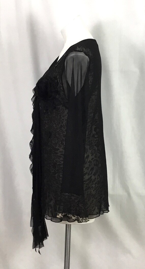Pretty Angel black lace,chiffon,ruffled blouse -s… - image 8