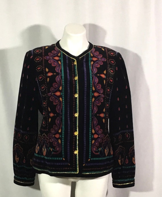 Saxton Hall -size 14-velvet jacket - image 9