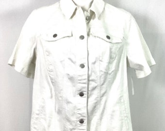 NWT-Westport -short sleeve denim Jean jacket-size  1X