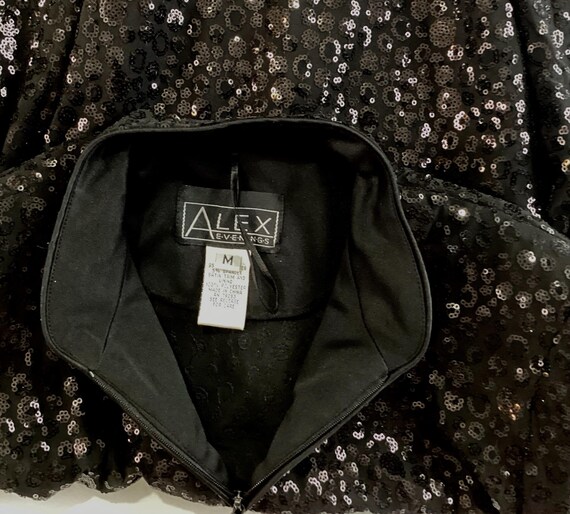 Alex evenings-black poly silk sequin jacket-size M - image 7