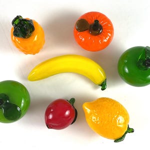 Italian hand blown glass fruit (Murano style)-seven pieces