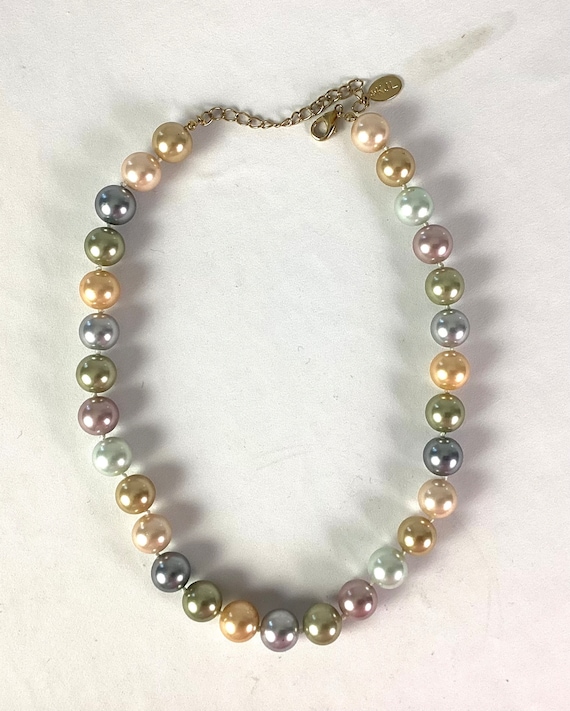 Kenneth Jay Lane - colorful pastel Pearl necklace