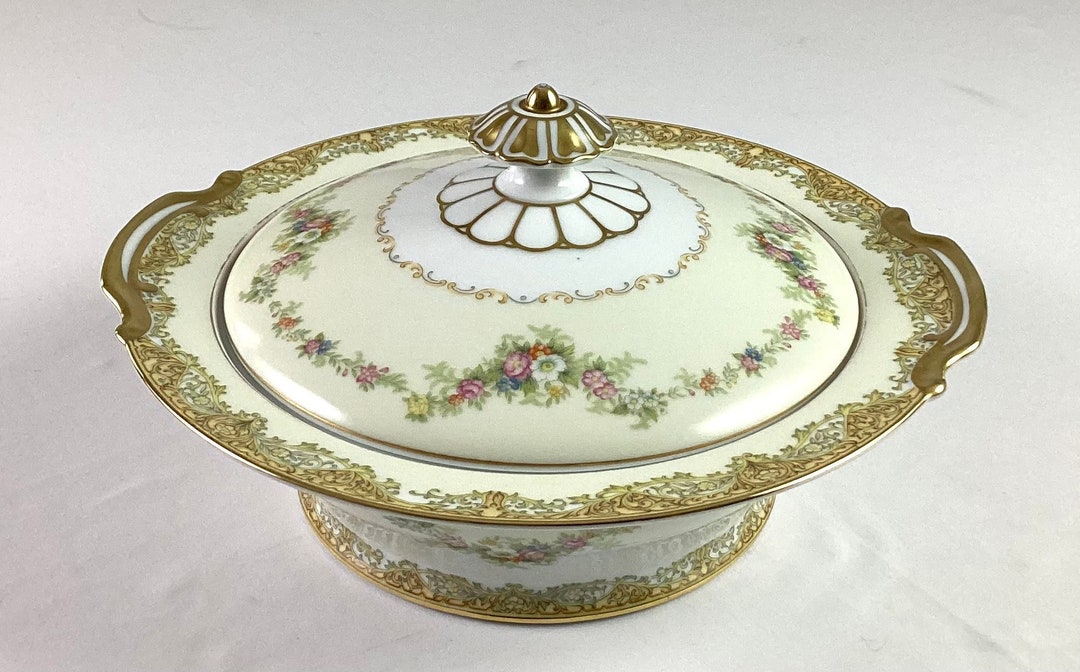 VINTAGE Noritake Round Covered Vegetable Bowl With Lid Mariana Gold - View #4