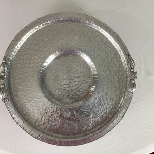 Rodney Kent-hand wrought aluminum -serving/lazy Susan, tray/platter