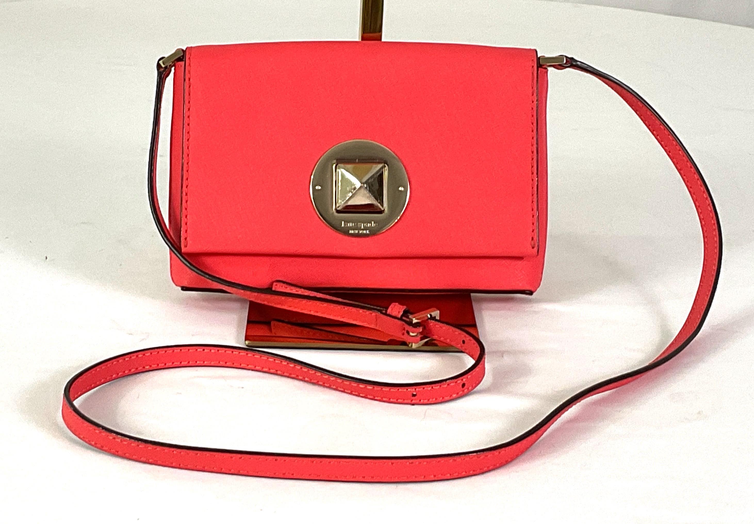 Kate Spade-deep Coral Pink-saffiano Leather-crossbody Bag - Etsy display picture 1