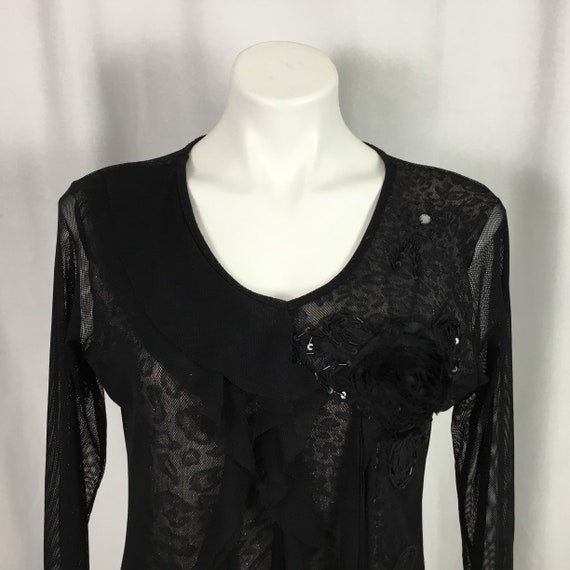 Pretty Angel black lace,chiffon,ruffled blouse -s… - image 4