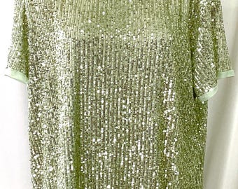 NWT- Anne Klein-“ jade stone”- sequin top – size 2X
