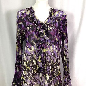 Style and Co pleated chiffon ruffled blouse -size-18