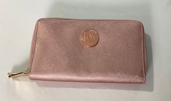 NEW- Double zip -Joy Mangano for Joy  -saffaino leather - clutch wallet