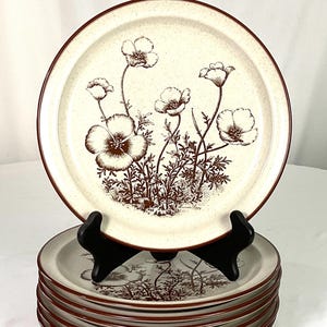Noritake -“ Desert Flowers”-stoneware, dinner plates – set of 7-like new condition