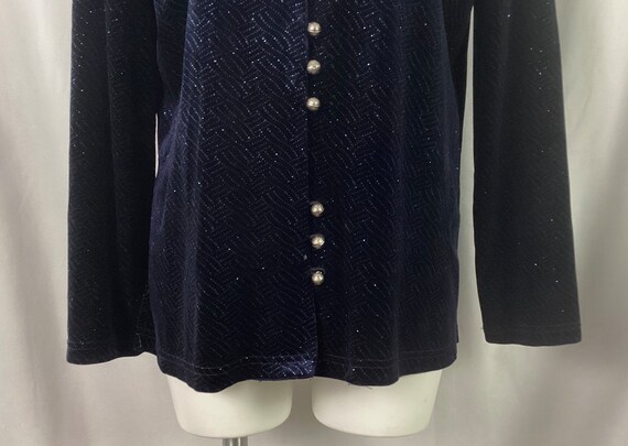 Vintage -R and K originals -navy glitter jacket-s… - image 3