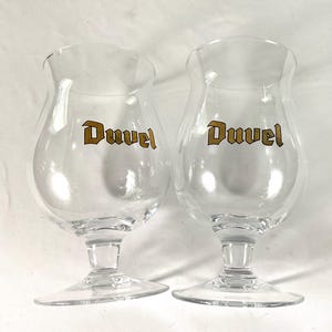 Duvel , Belgian pint beer, glasses – a pair