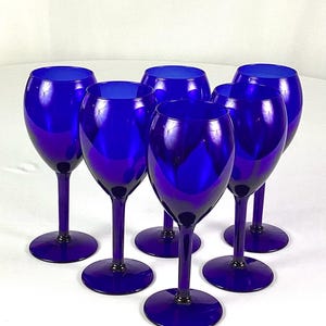 Libbey , vintage cobalt wine, glasses – set of six