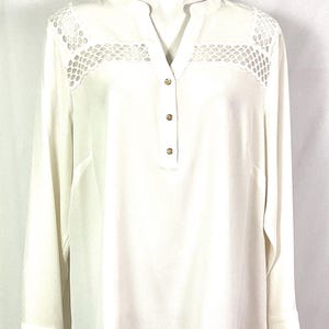 NWOT-Calvin Klein -  medium weight-poly silk knit-blouse -size one X
