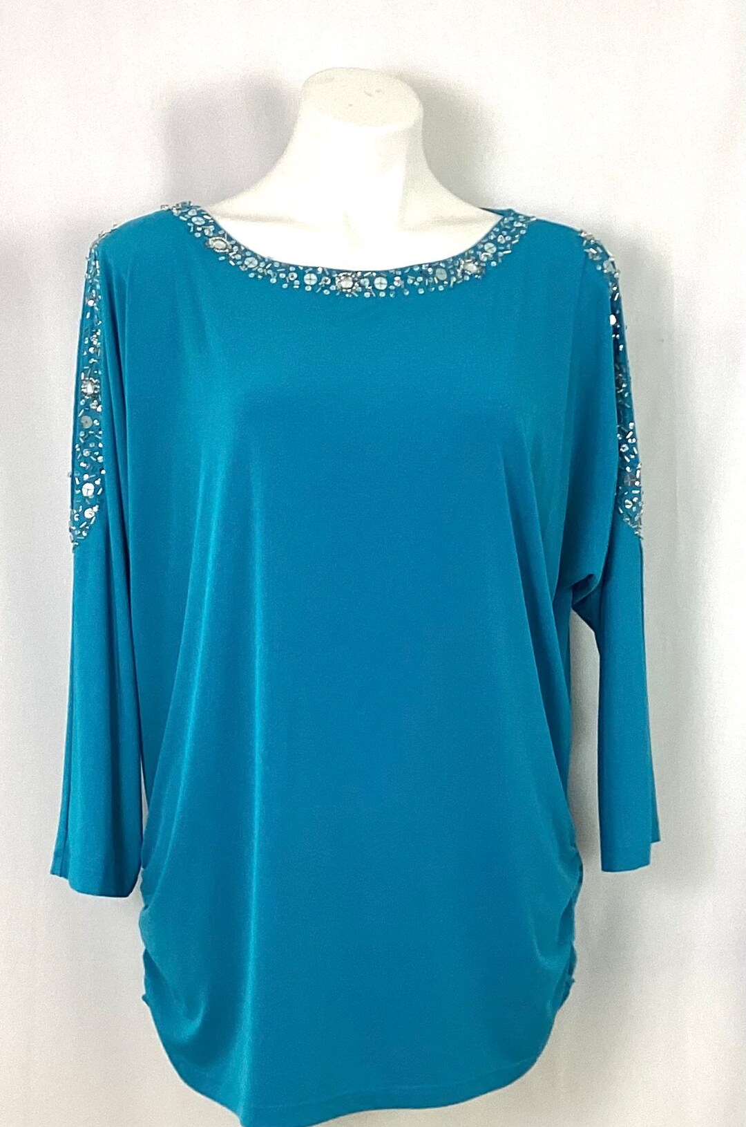 Susan Graver Glitter Liquid Knit Top size xl Etsy