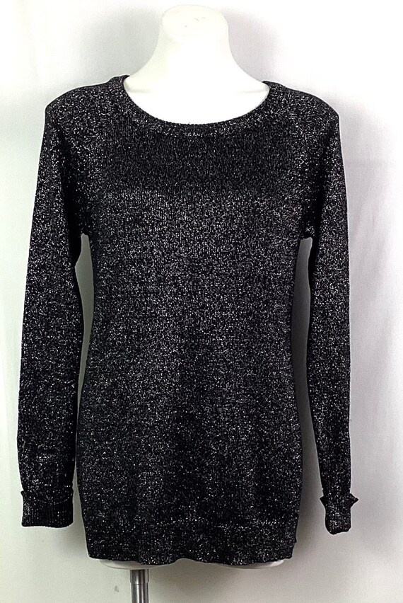 NWT-Cupio-black glitter knit tunic-size M
