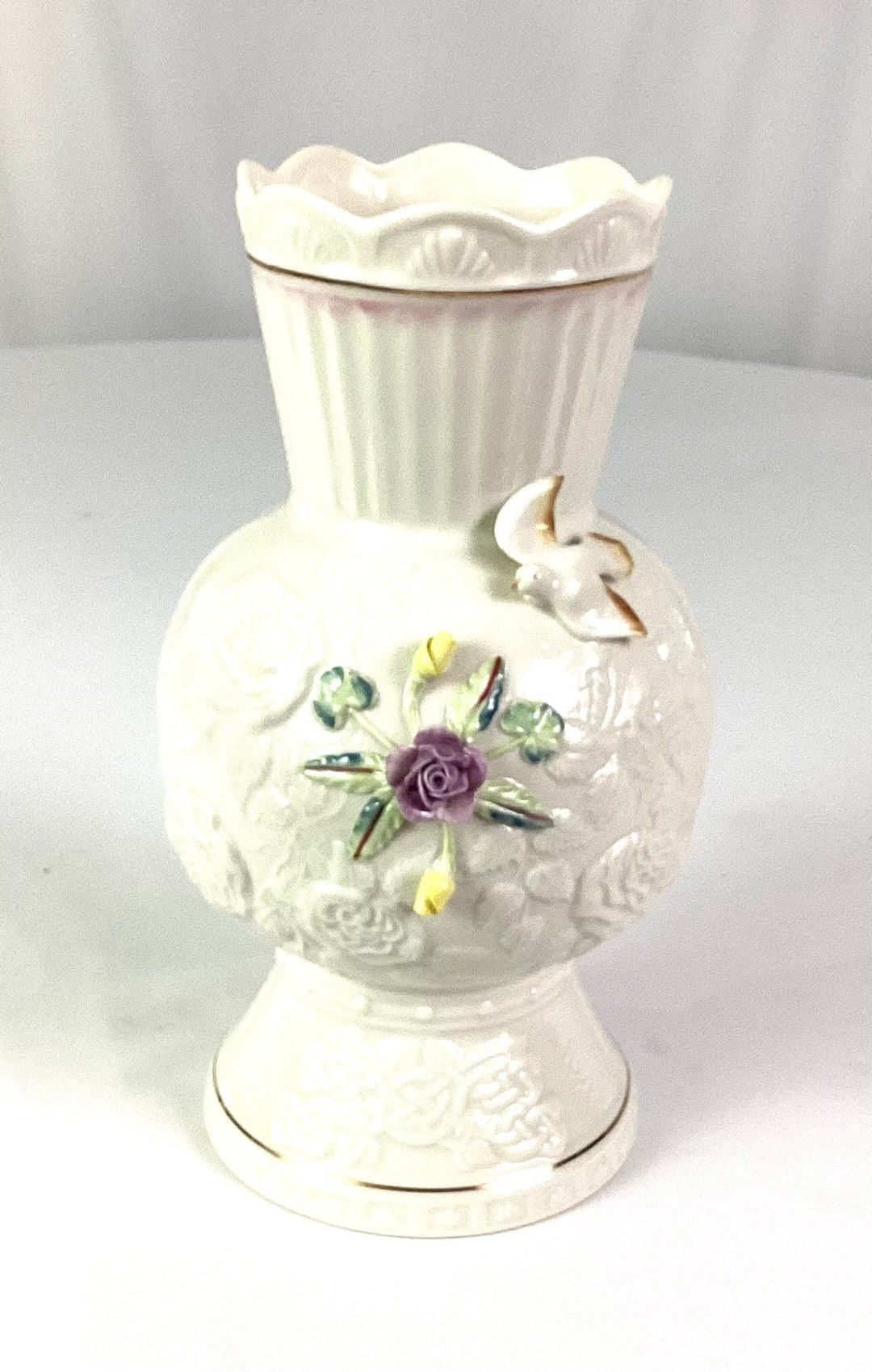 Belleek Songbird 150th Anniversary Vase Etsy