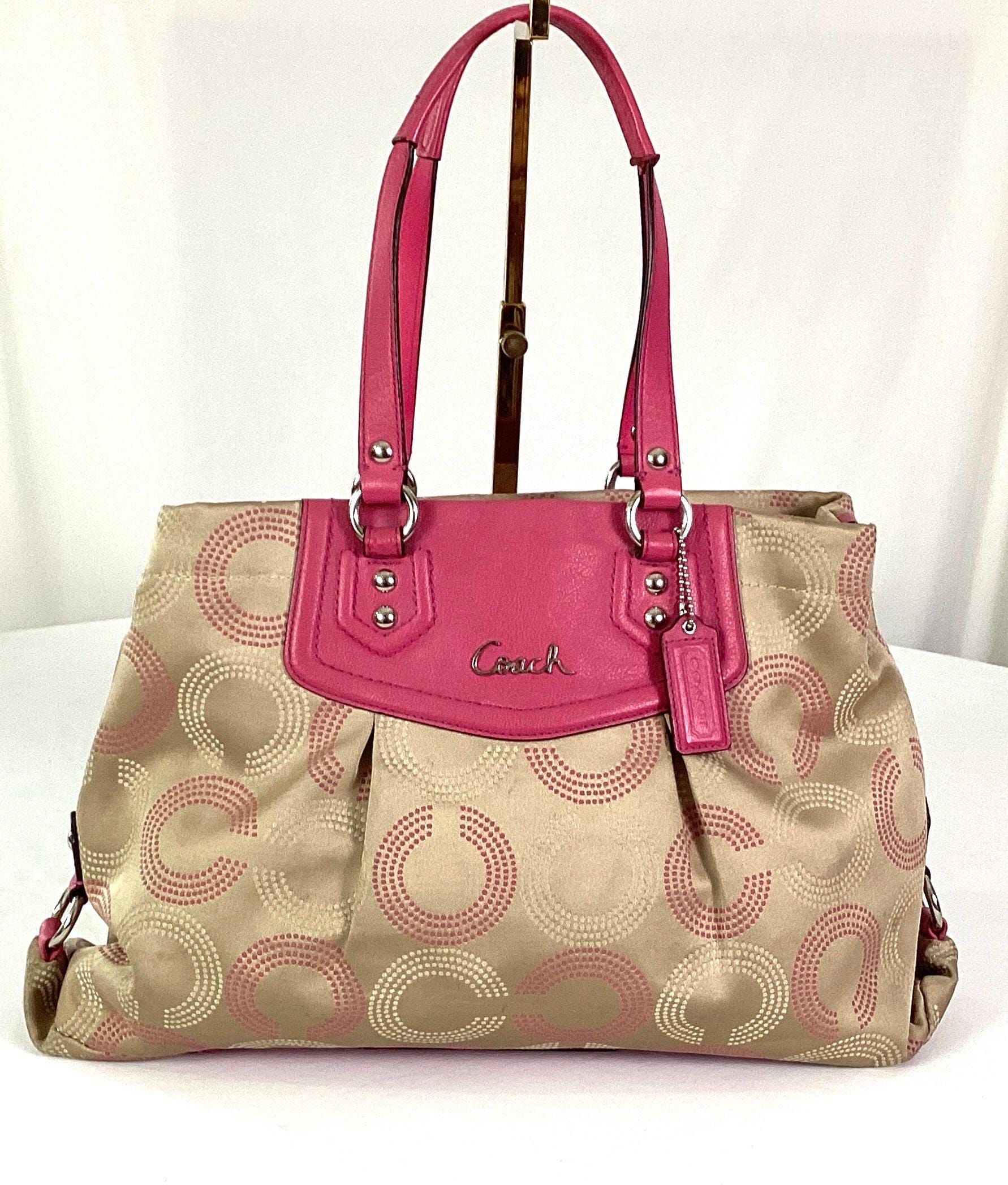 Coach#f20049-ashley, C Optic Canvas and Leather, Top Handle