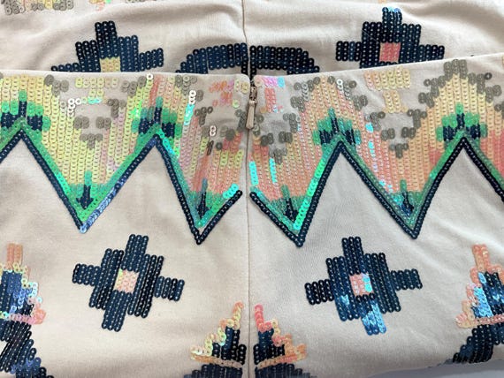 NWT-Express-knee length Aztec pattern, sequin,lin… - image 5
