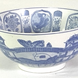 Chinese porcelain bowl-“eight immortals”-associated with the Qing dynasty