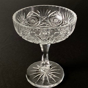 contemporary, exceptional cut glass compote