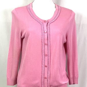 Talbots-pink cotton cardigan – size M