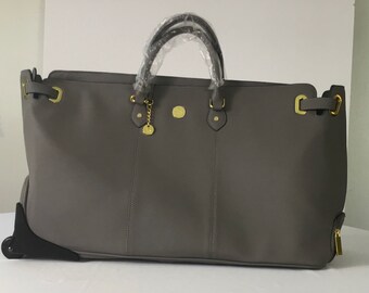 Christie collection”leather wheeled weekender”