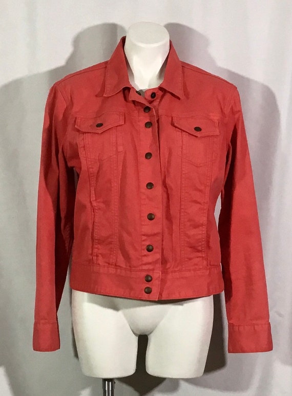 Nwot-lucky Brand Size-l Coral Jean Jacket 