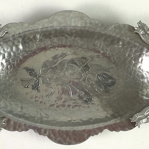 Rodney Kent-handwrought. Hammered aluminum serving tray.