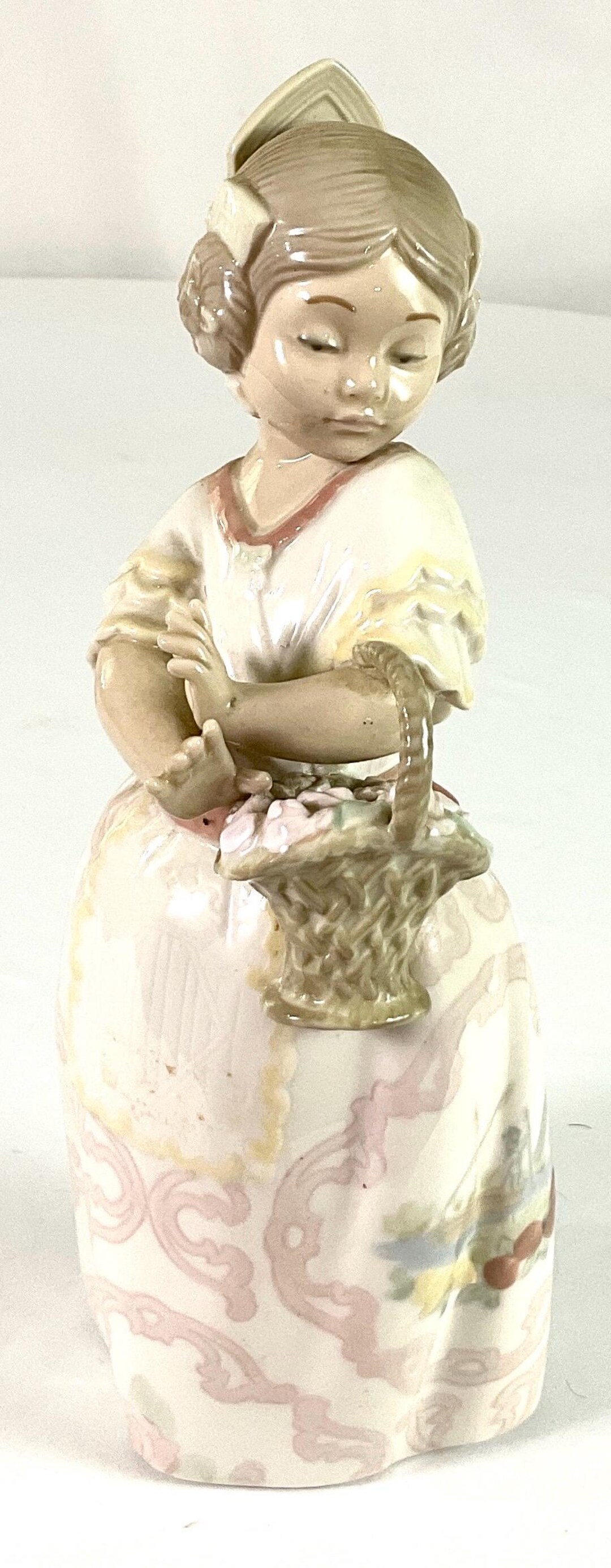 Nao by Lladro-valencia Girl With Basket -figurine - Etsy