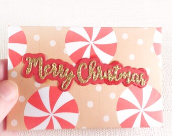 lot de 6, enveloppes de Noël faites main, portefeuilles de Noël