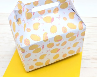Boîtes cadeaux citron - Boîtes de gâteries agrumes avec anse