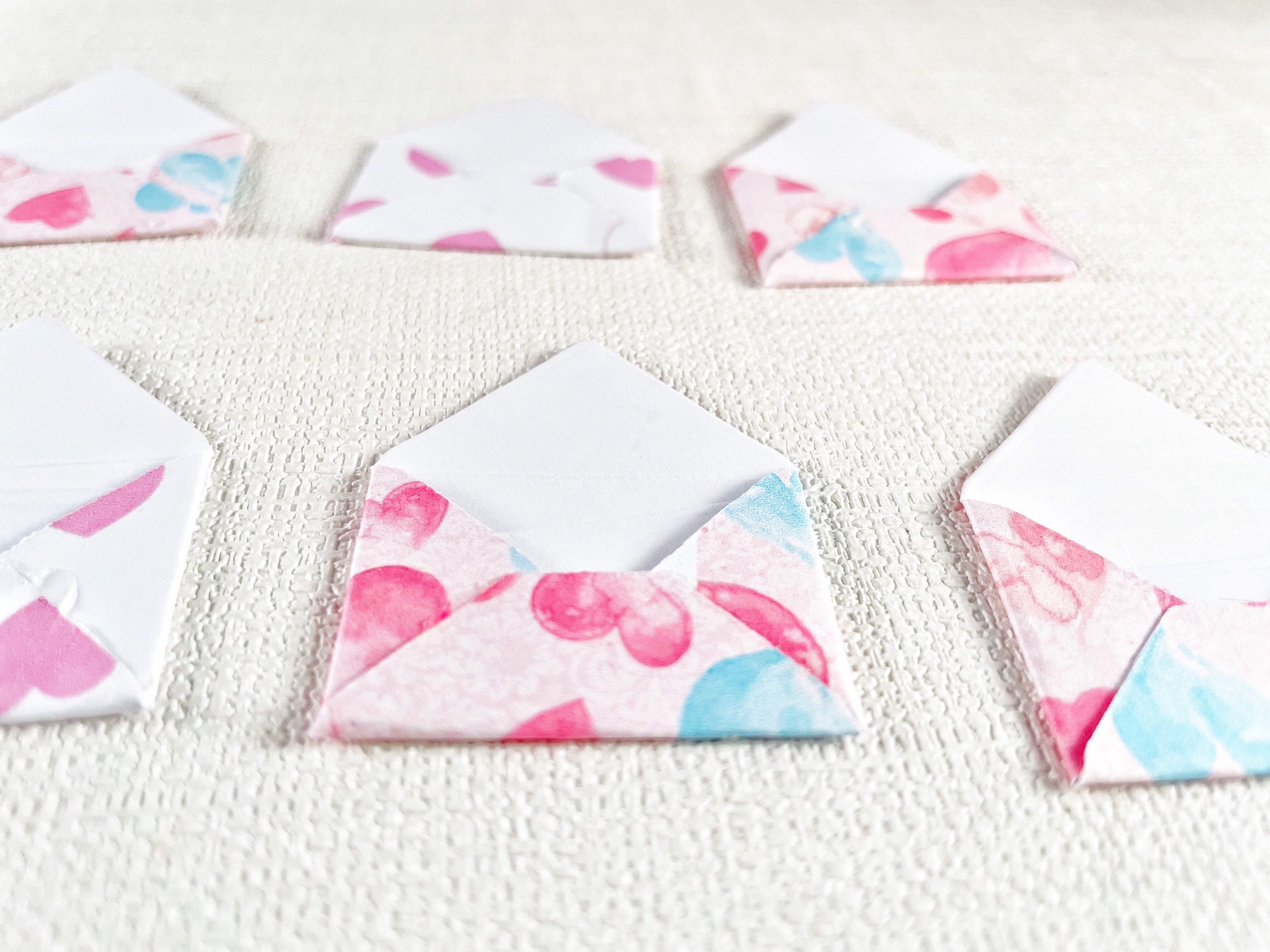 10 Mini Envelopes and Cards, Miniature Envelopes and Cards, Valentines