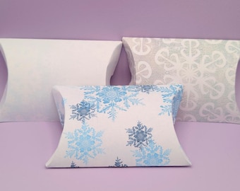 Lot de 3 boîtes cadeaux de Noël flocons de neige, emballage cadeau pour les fêtes d'hiver