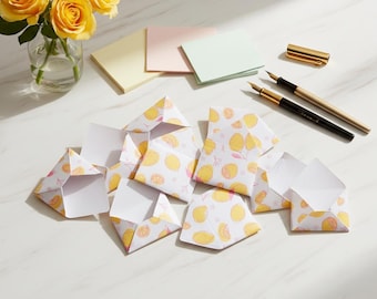 Mini enveloppes et cartes citron, Cadeaux de mariage