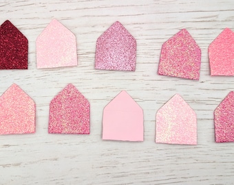 Mini-enveloppes et cartes roses scintillantes, Fournitures créatives faites main