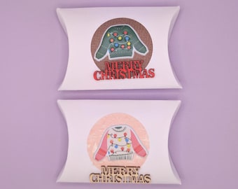 Boîtes à friandises de Noël en forme de pull, lot de 2 boîtes-oreillers