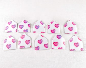 Lot de 10 mini enveloppes coeur, notes d'amour faites main