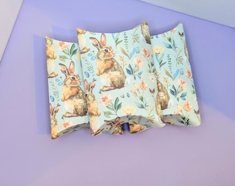 Lot de 3 boîtes personnalisées pour baby shower sur le thème des lapins, jeux de baby shower, petits emballages pour fêtes, boîtes faites main, emballages pour friandises