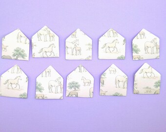 Papeterie sur le thème du cheval pour fille | Jeu de cartes personnalisées avec mini enveloppes | Notes de remerciement pour l'anniversaire d'une fille