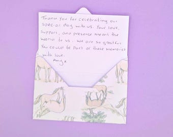 Ensemble de 2 enveloppes à motif de chevaux avec cartes de correspondance vierges