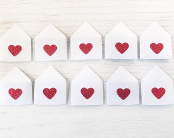 10 mini-enveloppes et cartes, cartes de correspondance, mini-enveloppes Saint-Valentin, cadeaux de mariage, cartes d'amour, coffrets de mini-cartes, remerciements, anniversaire