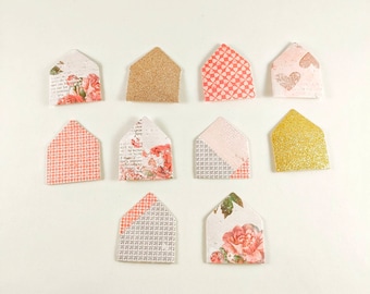 Confettis miniatures pour maison, embellissements de scrapbooking, objets prédécoupés pour maison en papier - Lot de 10