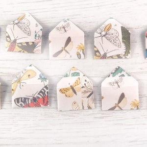Set of 10, mini envelopes and note cards, mini envelopes and cards, mini envelopes handmade, wedding favours for guests, party favours, seed