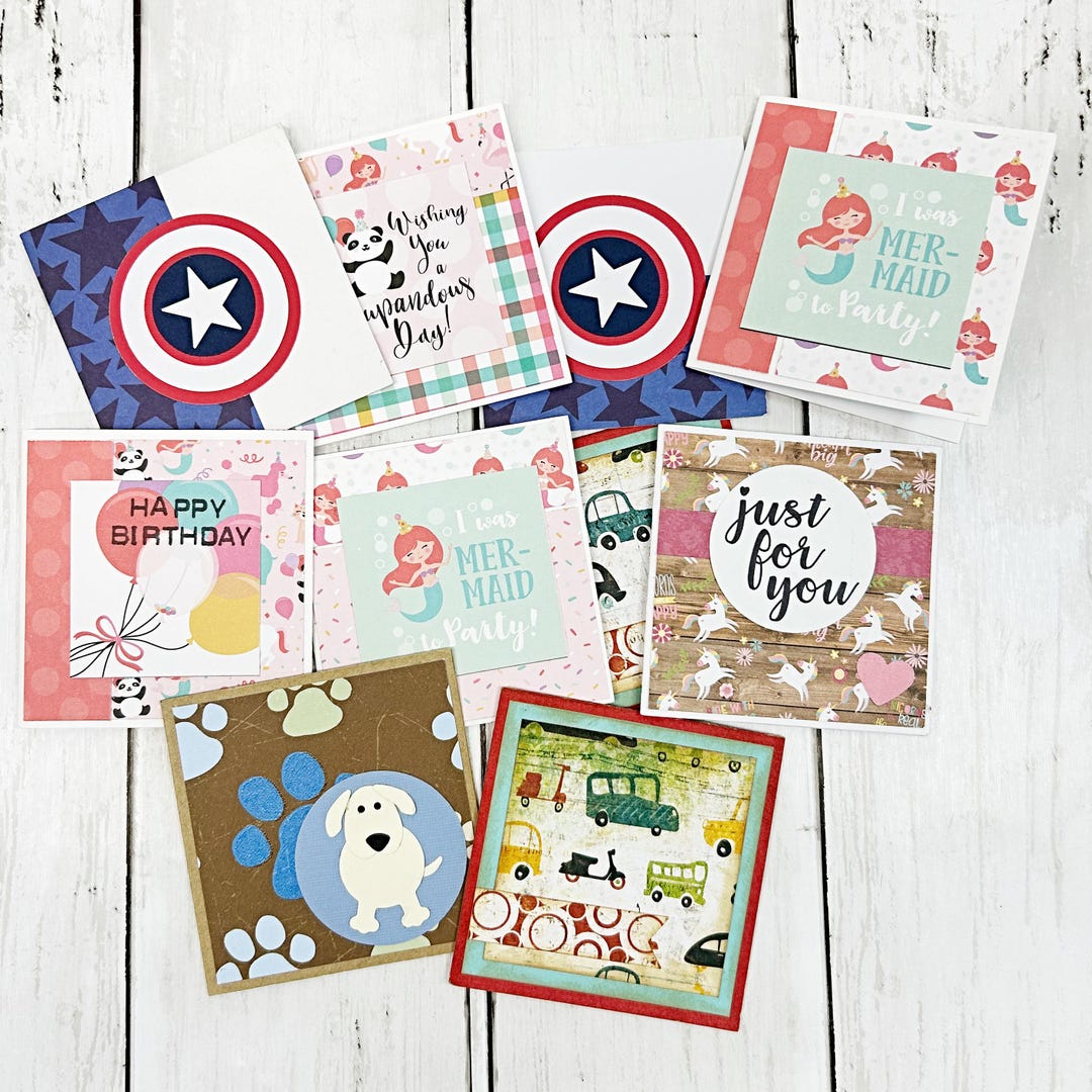 Mini Note Cards for Gift Tags, Lunch Box Notes - Handmade Set of 10 3x3 ...