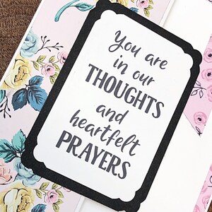 Beautiful Floral Handmade Sympathy Card, You Are in Our Thoughts and ...