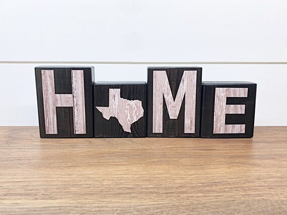 Home Letter Block Tabletop Decor