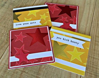 Mini Note Cards Set of 4 for Lunch Box Notes, Back to School Cards or for Encouragement