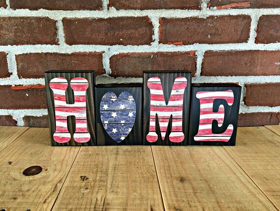 Rustic Wood Coasters | Farmhouse | Patriotic Red, White and Blue |  Distressed