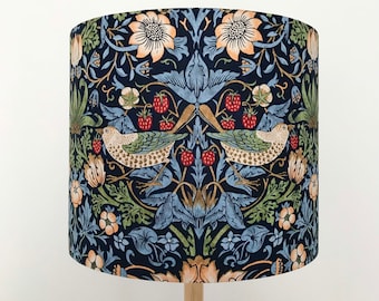 William Morris Strawberry Thief Lampshade, floral lampshade, bird lamp shade